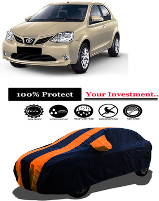 Amexride Car Cover For Toyota Etios Liva VD Limited Edition (With Mirror Pockets)(Orange)