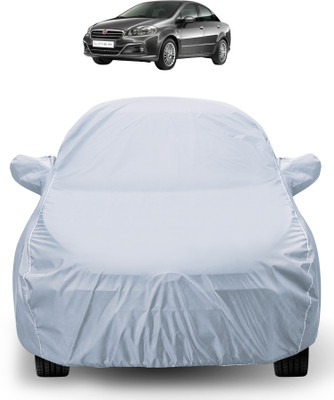 MOCKHE Car Cover For Fiat Linea (With Mirror Pockets)(Silver)