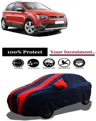 Amexride Car Cover For Volkswagen Cross Polo 1.2 MPI (With Mirror Pockets)(Red)