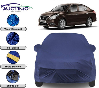 AUCTIMO Car Cover For Nissan Sunny (With Mirror Pockets)(Blue)