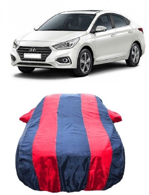 Wegather Car Cover For Hyundai Verna VTVT 1.4 E (With Mirror Pockets)(Red)