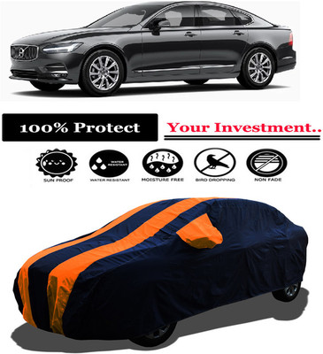 Amexride Car Cover For Volvo S90 D4 Inscription Diesel (With Mirror Pockets)(Orange)