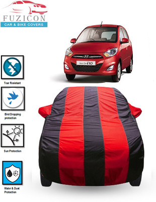 FUZICON Car Cover For Hyundai i10 (With Mirror Pockets)(Blue, Red)