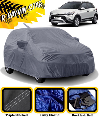R Rayvin Star Car Cover For Hyundai i20 Active (With Mirror Pockets)(Grey)