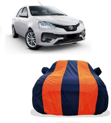 Tricway Car Cover For Toyota Etios V (With Mirror Pockets)(Orange)