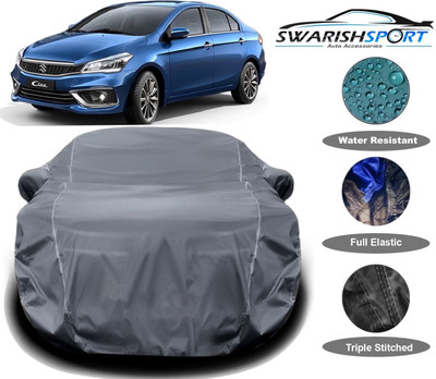 Swarish Car Cover For Maruti Suzuki Ciaz (With Mirror Pockets)(Grey)