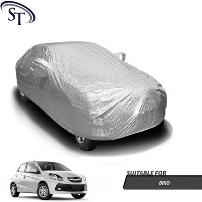 SHOBHNATH TRADING Car Cover For Honda Brio (With Mirror Pockets)(Silver)