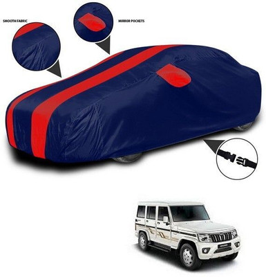 ANTHUB Car Cover For Mahindra Bolero (With Mirror Pockets)(Red, Blue)