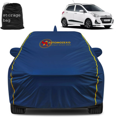 AUTOMOZEXO Car Cover For Hyundai Grand i10 (With Mirror Pockets)(Blue)