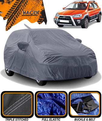 HACOX Car Cover For Toyota Etios Cross (With Mirror Pockets)(Grey)