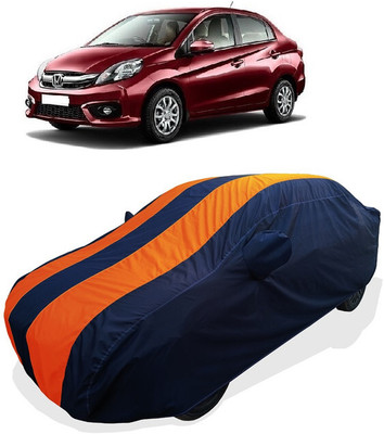 Coxtor Car Cover For Honda Amaze SX i-DTEC (With Mirror Pockets)(Orange)