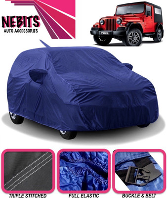 NEBITS Car Cover For Mahindra Thar (With Mirror Pockets)(Blue)