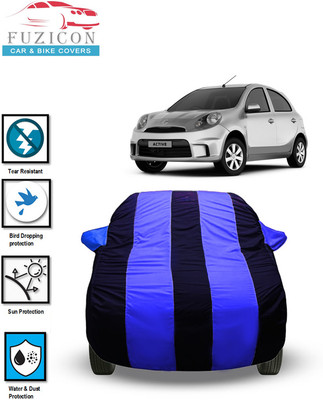 FUZICON Car Cover For Nissan Micra (With Mirror Pockets)(Blue)