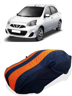 Coxtor Car Cover For Nissan Micra XL Option CVT Petrol (With Mirror Pockets)(Orange)