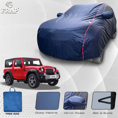 Frap Car Cover For Mahindra Thar, Thar DI 4X2, Thar DI 4X4 (With Mirror Pockets)(Blue, Red, For 2021, 2022, 2023, 2024 Models)
