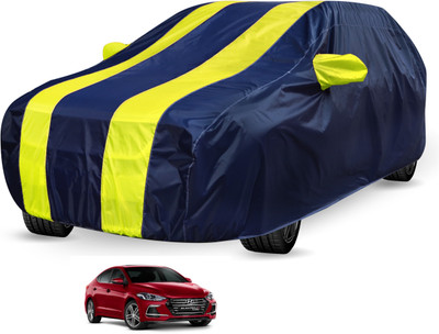 Auto Hub Car Cover For Hyundai Elantra (With Mirror Pockets)(Blue, Yellow)