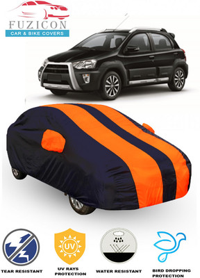 FUZICON Car Cover For Toyota Etios Cross 1.4L VD Diesel (With Mirror Pockets)(Orange, Blue)