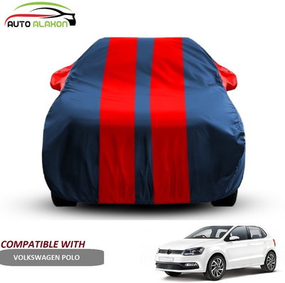 AUTO ALAXON Car Cover For Volkswagen Polo (With Mirror Pockets)(Blue, Red)