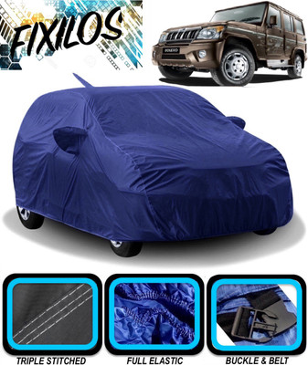 FIXILOS Car Cover For Mahindra Bolero (With Mirror Pockets)(Blue)