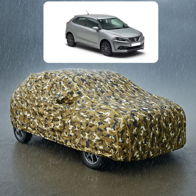 PAGORA Car Cover For Maruti Baleno RS 1.0 (With Mirror Pockets)(Yellow, White)