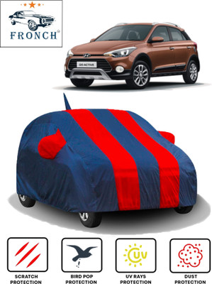 FRONCH Car Cover For Hyundai i20 Active (With Mirror Pockets)(Red, Blue)
