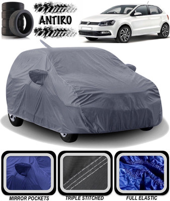 ANTIRO Car Cover For Volkswagen Polo Equisite (With Mirror Pockets)(Grey)