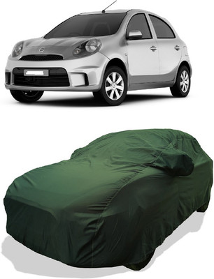 Coxtor Car Cover For Nissan Micra Active (With Mirror Pockets)(Green)