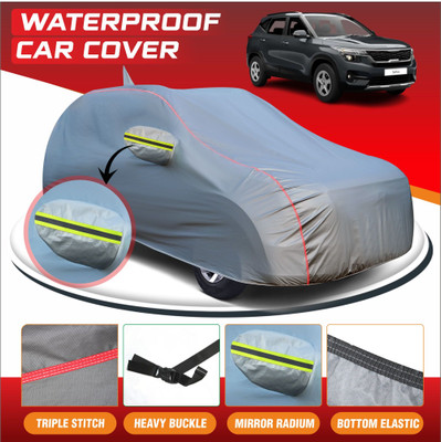 Whipone Car Cover For Kia SELTOS (With Mirror Pockets)(Grey, For 2019, 2020, 2021, 2022, 2023, 2024, 2025 Models)