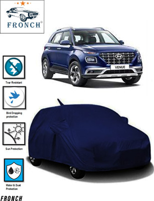 FRONCH Car Cover For Hyundai Venue (With Mirror Pockets)(Blue)