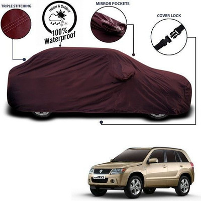 ANTHUB Car Cover For Maruti Suzuki Grand Vitara (With Mirror Pockets)(Maroon)