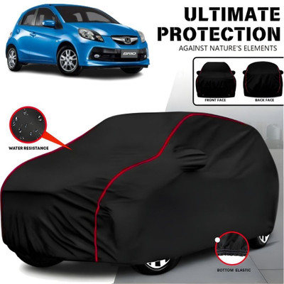 AYSHU Car Cover For Honda Brio, Universal For Car (With Mirror Pockets)(Black, Red, For 2010, 2011, 2012, 2013, 2014, 2015, 2016, 2017, 2018, 2019, 2020, 2021, 2022, 2023, 2024 Models)