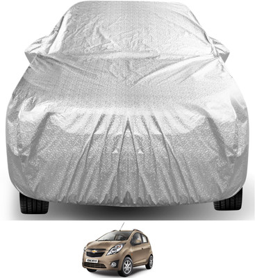 Auto Hub Car Cover For Chevrolet Beat (With Mirror Pockets)(Silver)