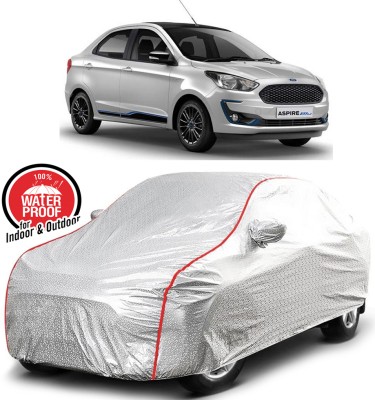 NG Auto Front Car Cover For Ford Figo Aspire (With Mirror Pockets)(Silver, Red)