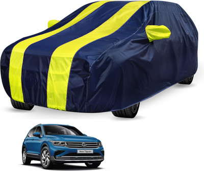 Auto Hub Car Cover For Volkswagen Tiguan (With Mirror Pockets)(Blue, Yellow, For 2021 Models)