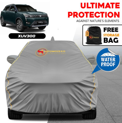 AUTOMOZEXO Car Cover For Mahindra XUV 300, XUV300 W4 Petrol, XUV300 W8 AMT Diesel, XUV300 W6 Petrol (With Mirror Pockets)(Grey)