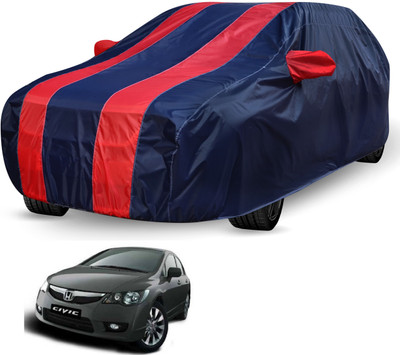 Auto Hub Car Cover For Honda Civic (Without Mirror Pockets)(Black, Red)