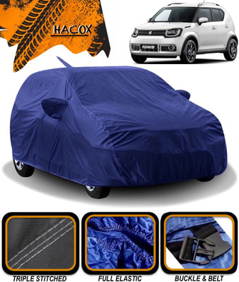 HACOX Car Cover For Maruti Suzuki Ignis (With Mirror Pockets)(Blue)