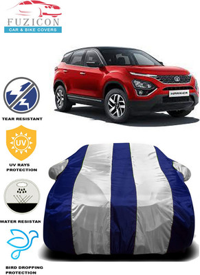 FUZICON Car Cover For Tata Harrier XT Diesel (With Mirror Pockets)(White, Blue)