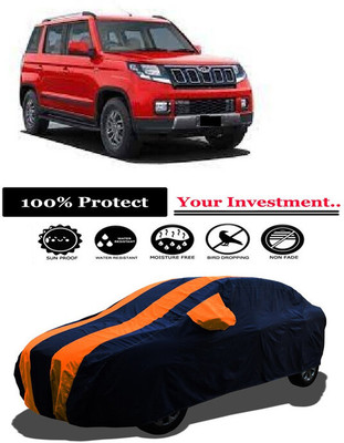 Amexride Car Cover For Mahindra TUV 300 TUV300 T6 (With Mirror Pockets)(Orange)