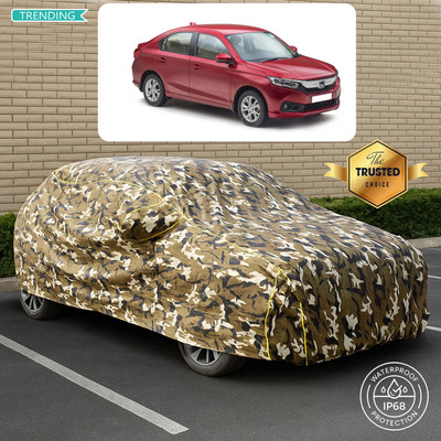 PAGORA Car Cover For Honda Amaze VX i-DTEC (With Mirror Pockets)(Yellow, Multicolor)