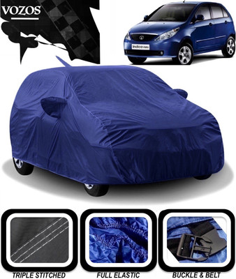 VOZOS Car Cover For Tata Indica Vista (With Mirror Pockets)(Blue)