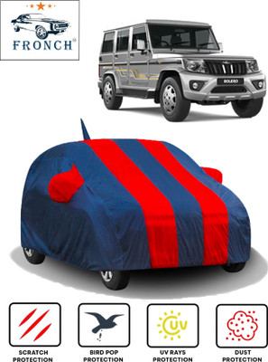 FRONCH Car Cover For Mahindra Bolero (With Mirror Pockets)(Red, Blue)