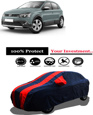 Amexride Car Cover For Volkswagen Cross Polo 1.5 TDI (With Mirror Pockets)(Red)
