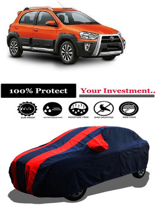 Amexride Car Cover For Toyota Etios Cross 1.5L V Petrol (With Mirror Pockets)(Red)