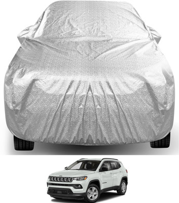 Auto Hub Car Cover For Jeep Compass (With Mirror Pockets)(Silver)