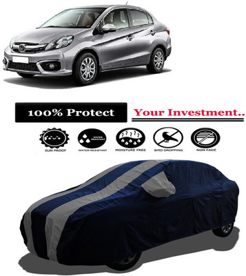 Amexride Car Cover For Honda Amaze SX i-VTEC (With Mirror Pockets)(Grey)