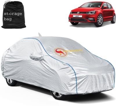 AUTOMOZEXO Car Cover For Volkswagen Polo (With Mirror Pockets)(Silver)