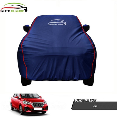 AUTO ALAXON Car Cover For Datsun Go (With Mirror Pockets)(Blue)