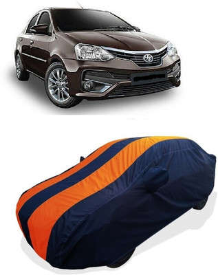 Coxtor Car Cover For Toyota Platinum Etios 1.5 VX (With Mirror Pockets)(Orange)