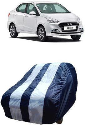 ATBROTHERS Car Cover For Hyundai Xcent (Without Mirror Pockets)(White, Blue)